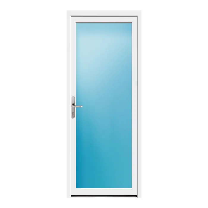 Nebeneingangstür 80x200 cm Vollglas Weiß