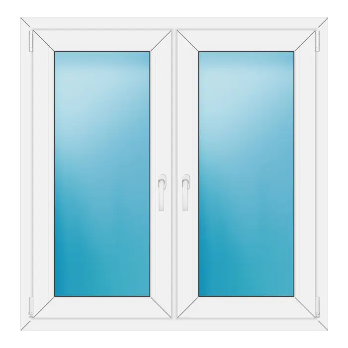 Zweiflügeliges Kunststofffenster 116x118 cm Weiß