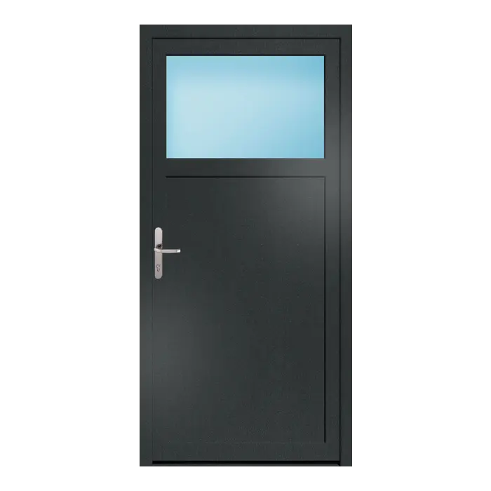 Nebeneingangstür 98x204 cm 1/3 Glas Anthrazit genarbt