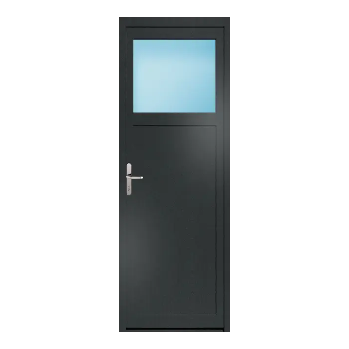 Nebeneingangstür 81,5x230 cm 1/3 Glas Anthrazit genarbt