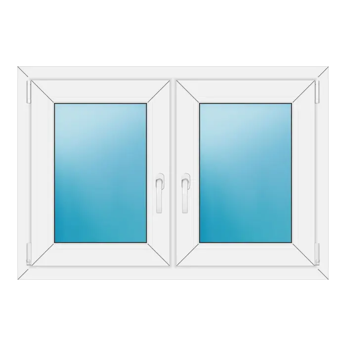 Zweiflügeliges Kunststofffenster 108x74 cm Weiß