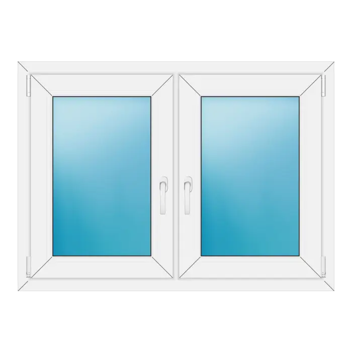 Zweiflügeliges Kunststofffenster 116x84 cm Weiß