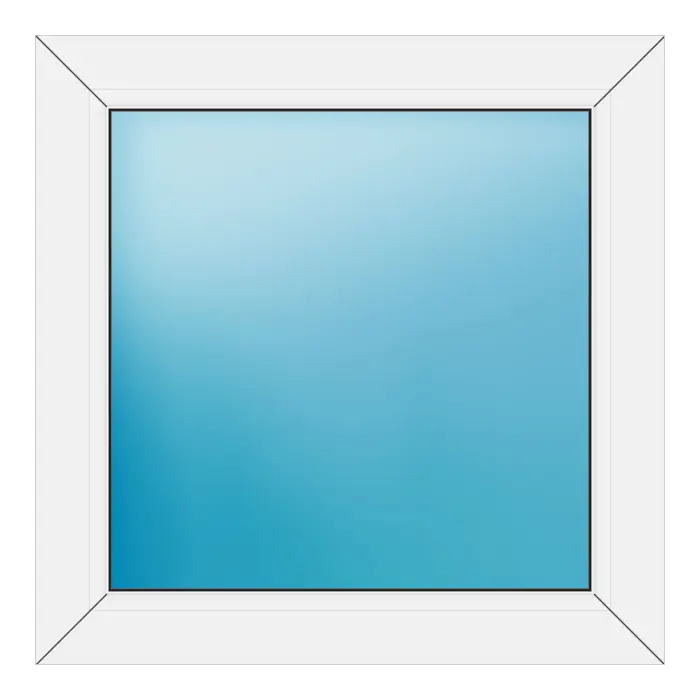 Festverglasung aus Kunststoff 68x68 cm Weiß