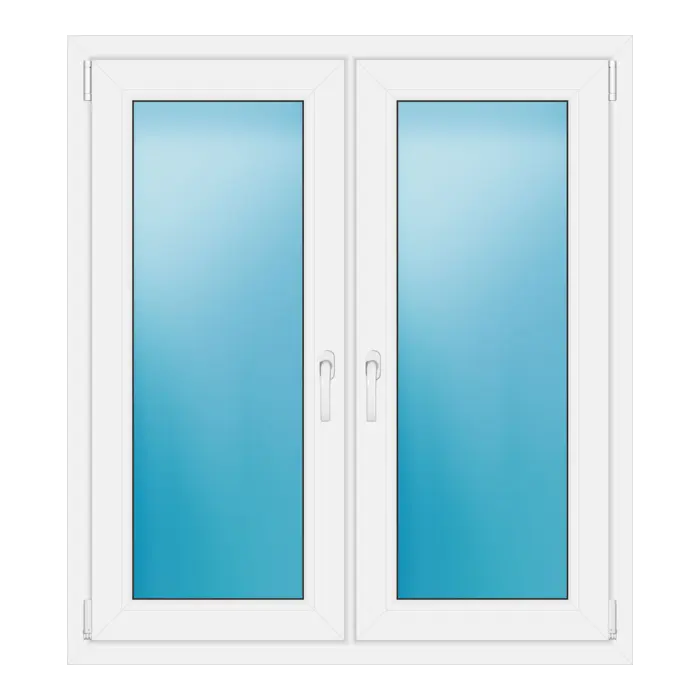 Zweiflügeliges Kunststofffenster 110,5x123 cm Weiß