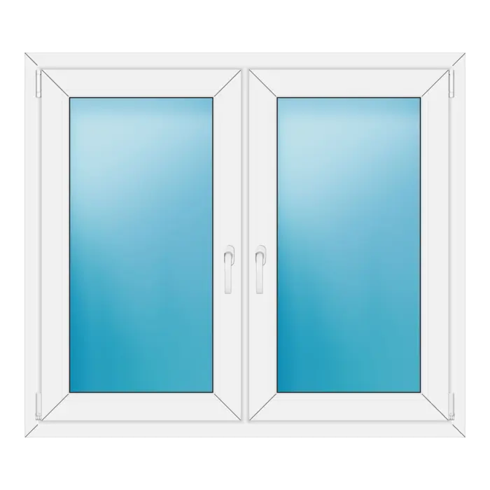 Zweiflügeliges Kunststofffenster 126x110 cm Weiß