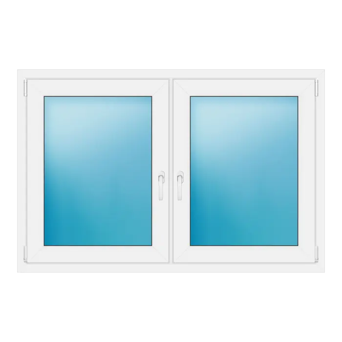 Zweiflügeliges Kunststofffenster 147x97 cm Weiß