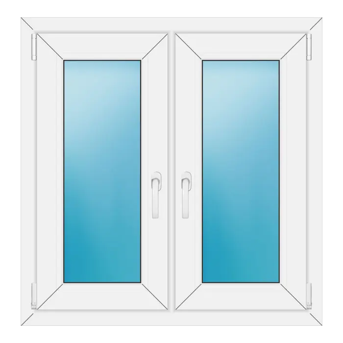 Zweiflügeliges Kunststofffenster 90x92 cm Weiß