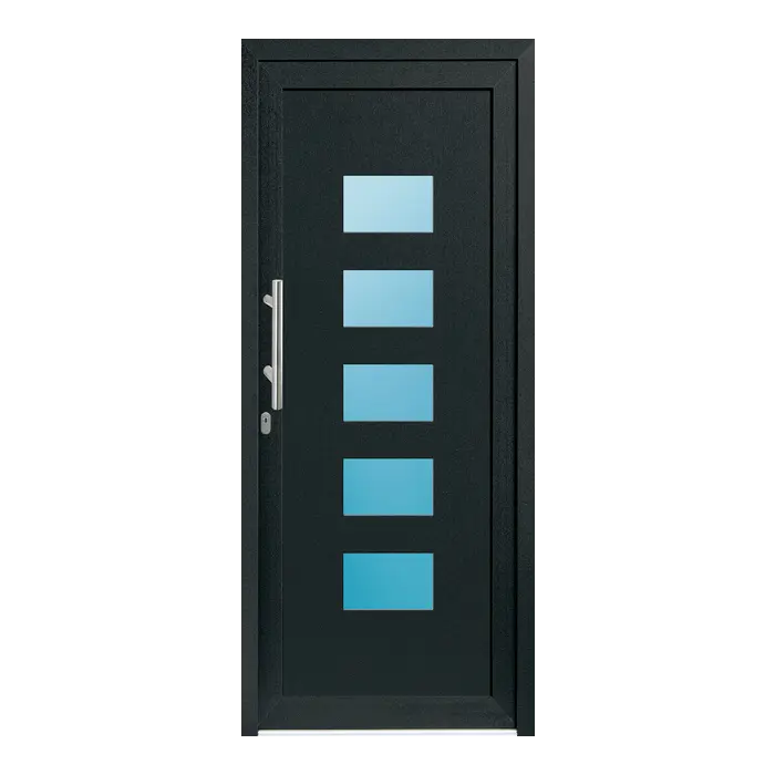 Haustür Kunststoff 90x214 cm Merkur Anthrazit-Grau genarbt