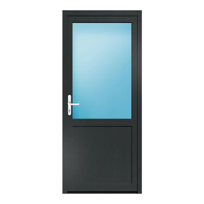 Nebeneingangstür 93x215 cm 2/3 Glas Anthrazitgrau genarbt