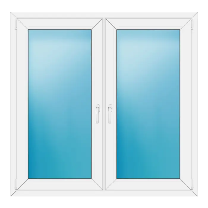 Zweiflügeliges Kunststofffenster 136x134 cm Weiß