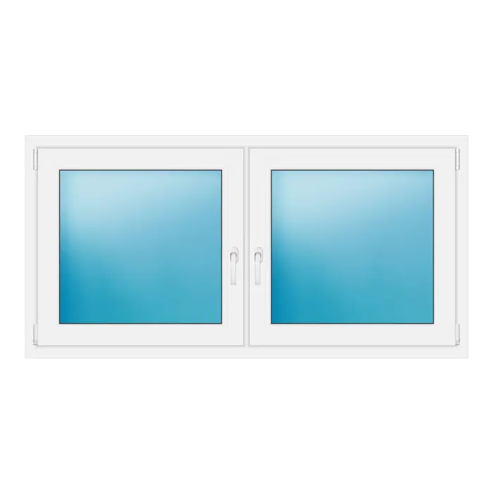 Zweiflügeliges Kunststofffenster 164x82,5 cm Weiß