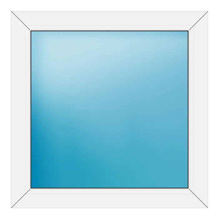 Festverglasung aus Kunststoff 80x80 cm Golden Oak genarbt