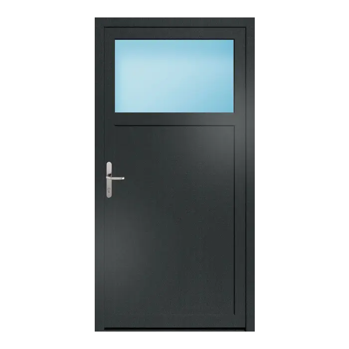 Nebeneingangstür 106x208 cm 1/3 Glas Anthrazit genarbt