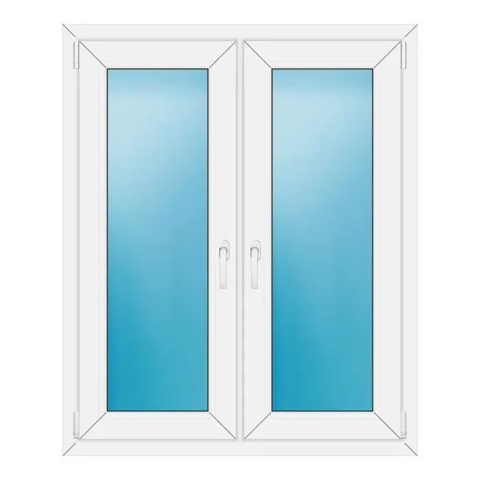 Zweiflügeliges Kunststofffenster 102x124 cm Weiß