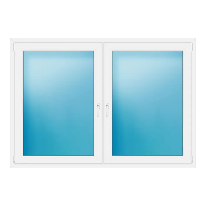 Zweiflügeliges Kunststofffenster 185x130 cm Weiß