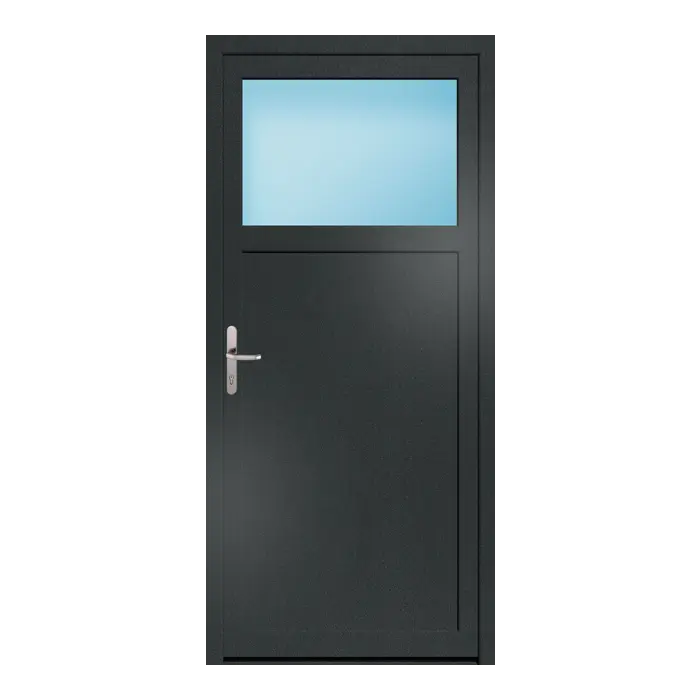 Nebeneingangstür 100x218 cm 1/3 Glas Anthrazit genarbt