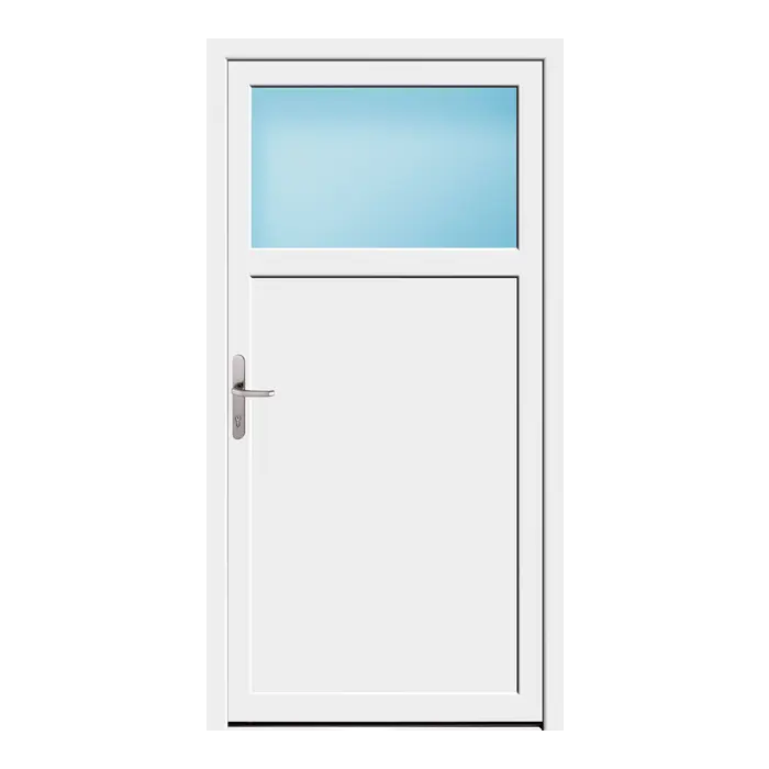 Nebeneingangstür 100x194 cm 1/3 Glas Weiß