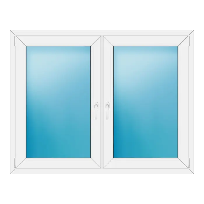 Zweiflügeliges Kunststofffenster 148x116 cm Weiß