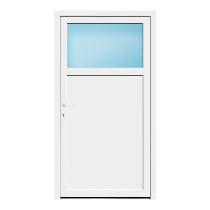 Nebeneingangstür 100x186 cm 1/3 Glas Weiß