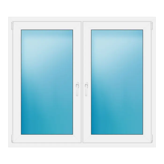 Zweiflügeliges Kunststofffenster 147x130 cm Weiß