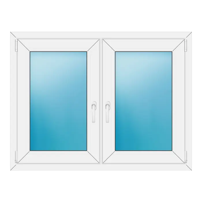 Zweiflügeliges Kunststofffenster 118x90 cm Weiß