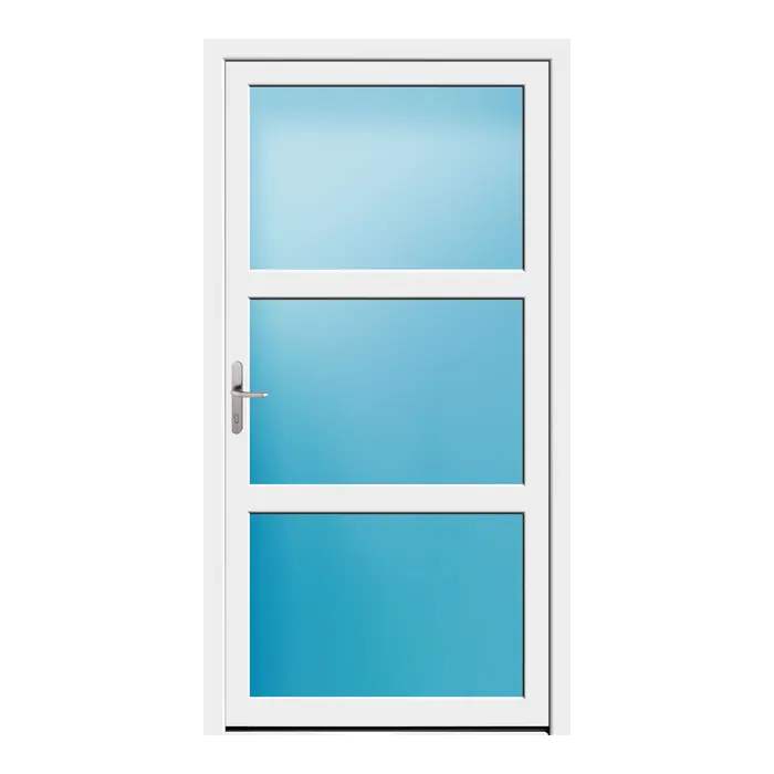 Nebeneingangstür 120x227,5 cm 3-teilig Glas Weiß