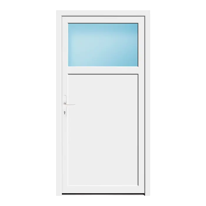 Nebeneingangstür 99,5x197 cm 1/3 Glas Weiß