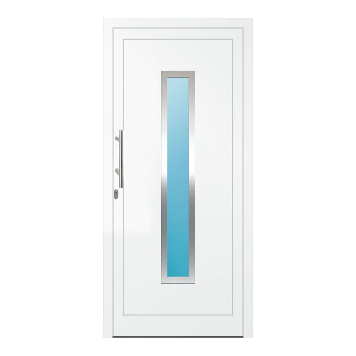 Haustür Aluminium 102x219 cm Prezo Top 05 Verkehrsweiß RAL 9016