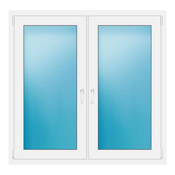 Zweiflügeliges Kunststofffenster 135x132 cm Weiß