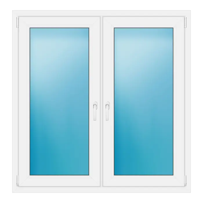 Zweiflügeliges Kunststofffenster 130x133 cm Weiß