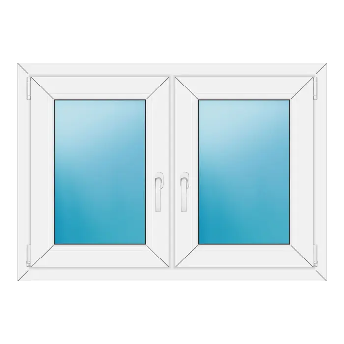 Zweiflügeliges Kunststofffenster 108x76 cm Anthrazit genarbt