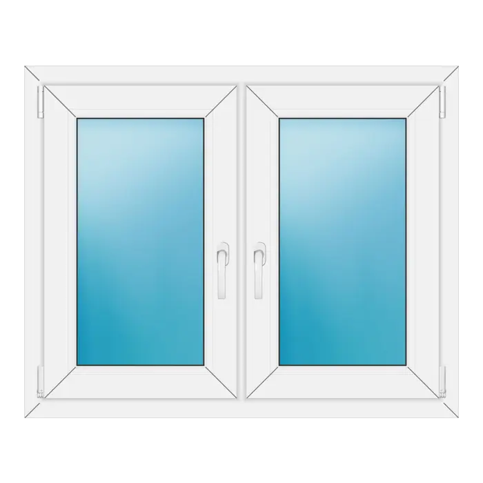 Zweiflügeliges Kunststofffenster 106x86 cm Weiß
