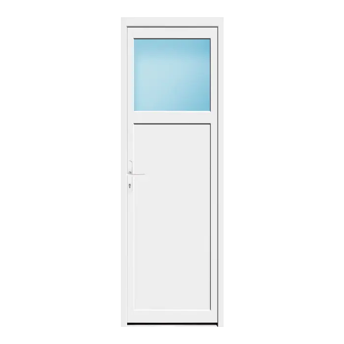 Nebeneingangstür 76x230 cm 1/3 Glas Weiß