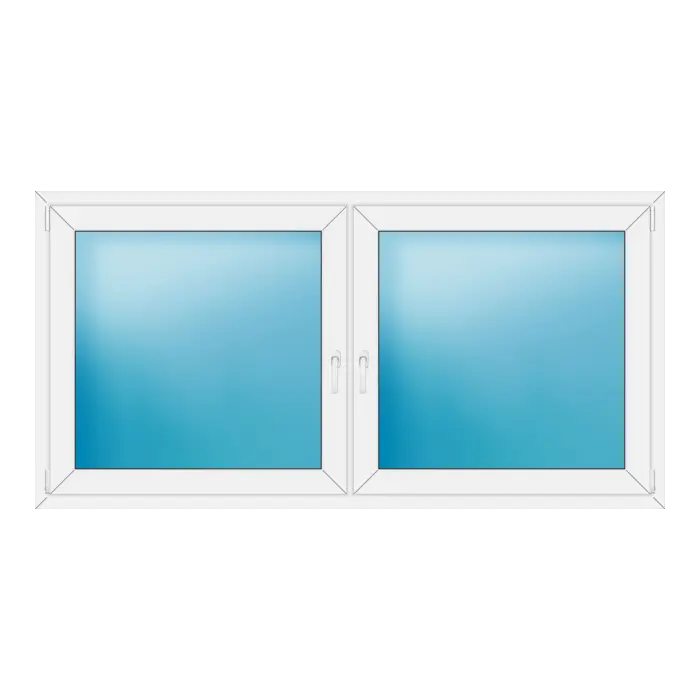 Zweiflügeliges Kunststofffenster 202x102 cm Weiß