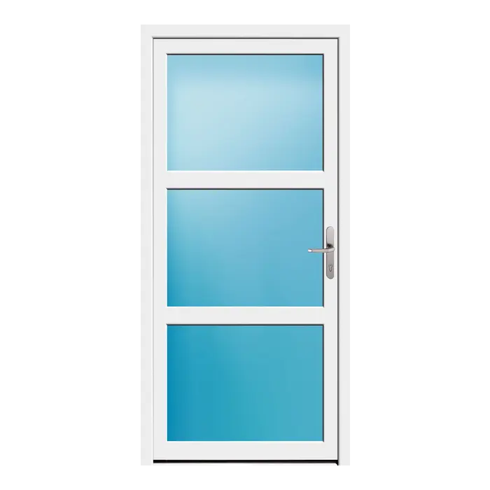 Nebeneingangstür 95x200 cm 3-teilig Glas Weiß