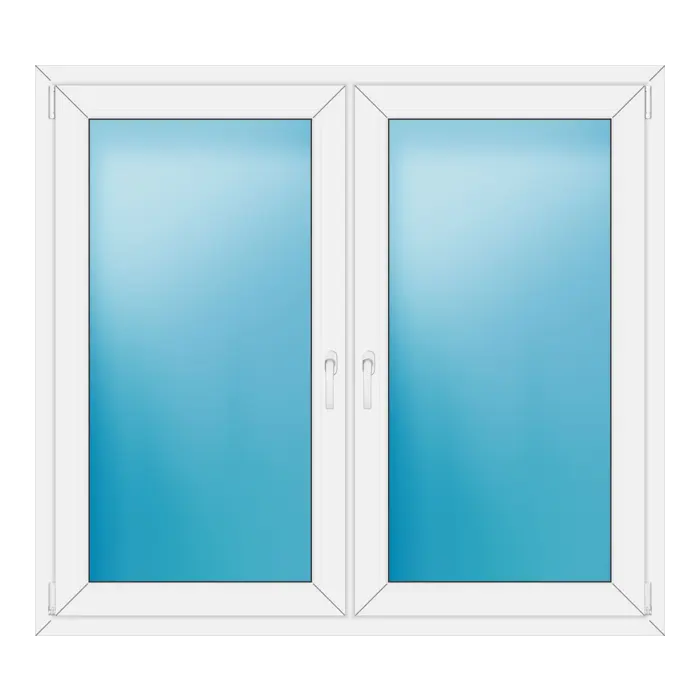Zweiflügeliges Kunststofffenster 150x136 cm Weiß