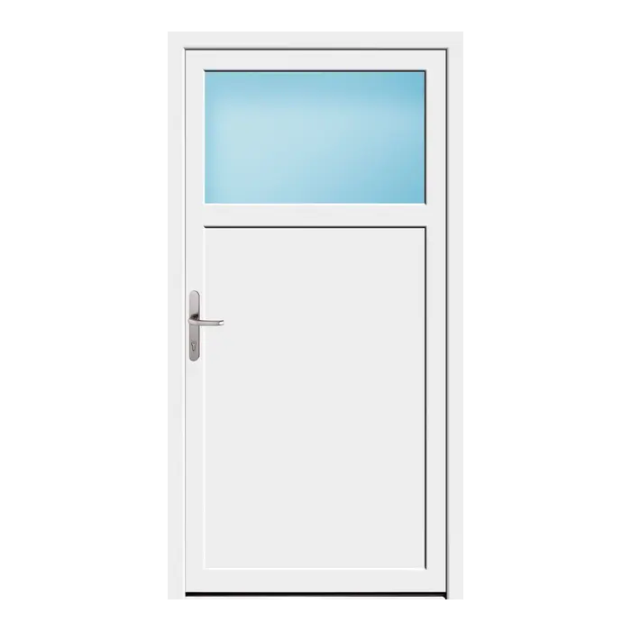 Nebeneingangstür 100x192 cm 1/3 Glas Weiß
