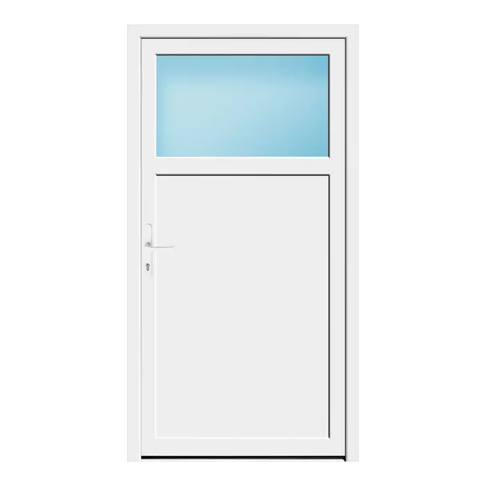 Nebeneingangstür 100x189 cm 1/3 Glas Weiß