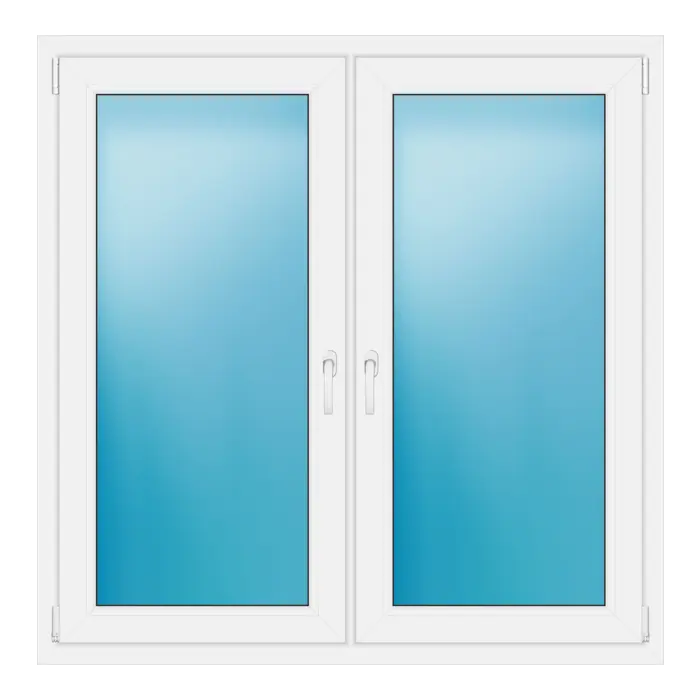Zweiflügeliges Kunststofffenster 135,7x136,4 cm Weiß