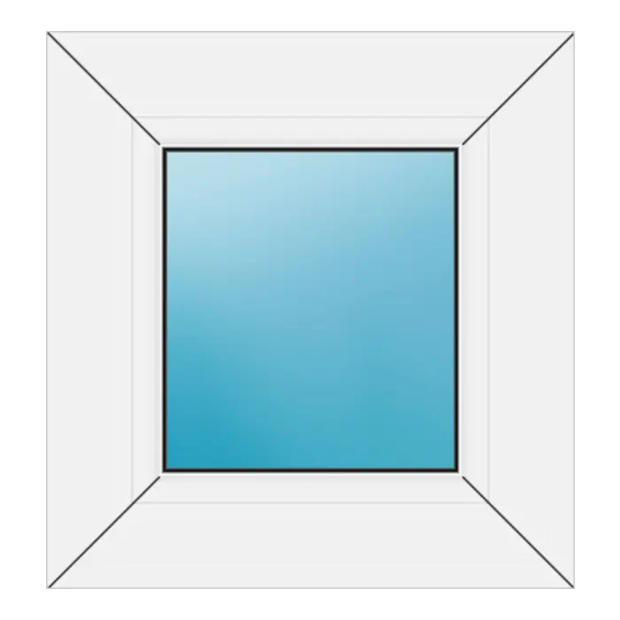 Festverglasung aus Kunststoff 36x38 cm Weiß