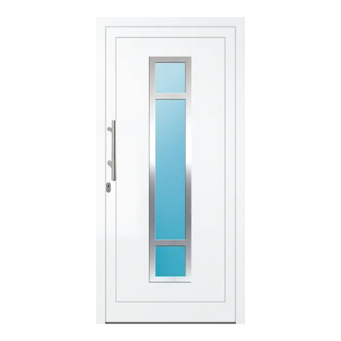 Haustür Aluminium 97x200 cm Prezo Top 01 Verkehrsweiß RAL 9016