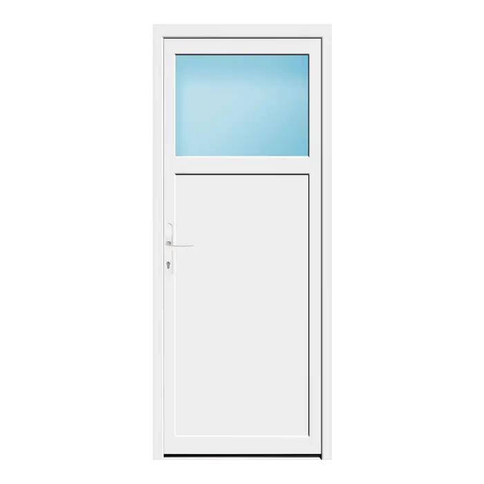 Nebeneingangstür 80x195 cm 1/3 Glas Weiß