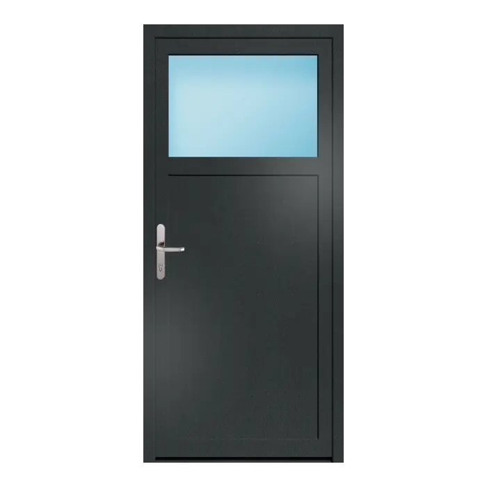 Nebeneingangstür 86x188 cm 1/3 Glas Anthrazit genarbt