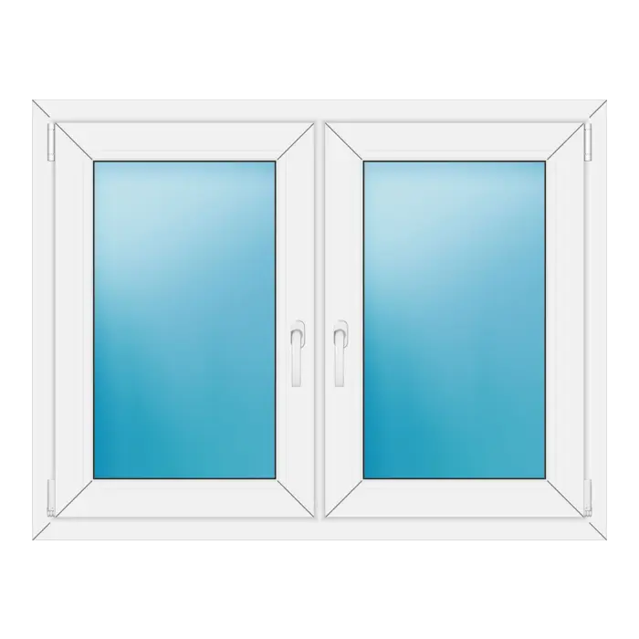 Zweiflügeliges Kunststofffenster 120x92 cm Weiß
