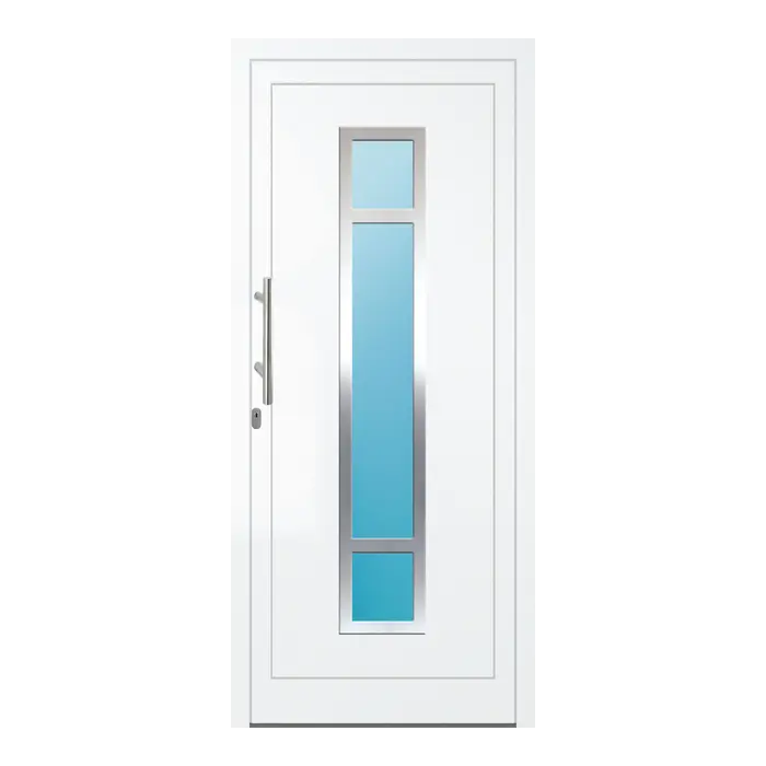 Haustür Aluminium 95x215 cm Prezo Top 01 Verkehrsweiß RAL 9016