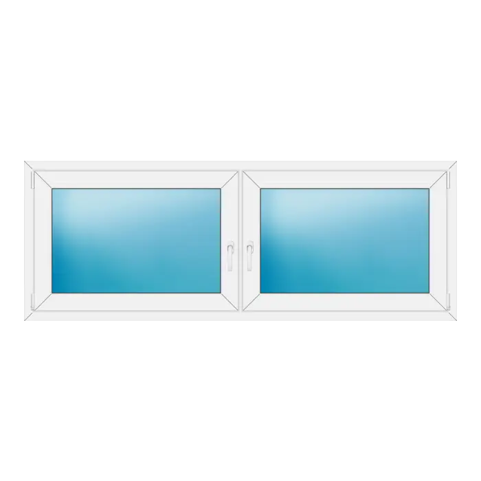 Zweiflügeliges Kunststofffenster 200x74 cm Weiß