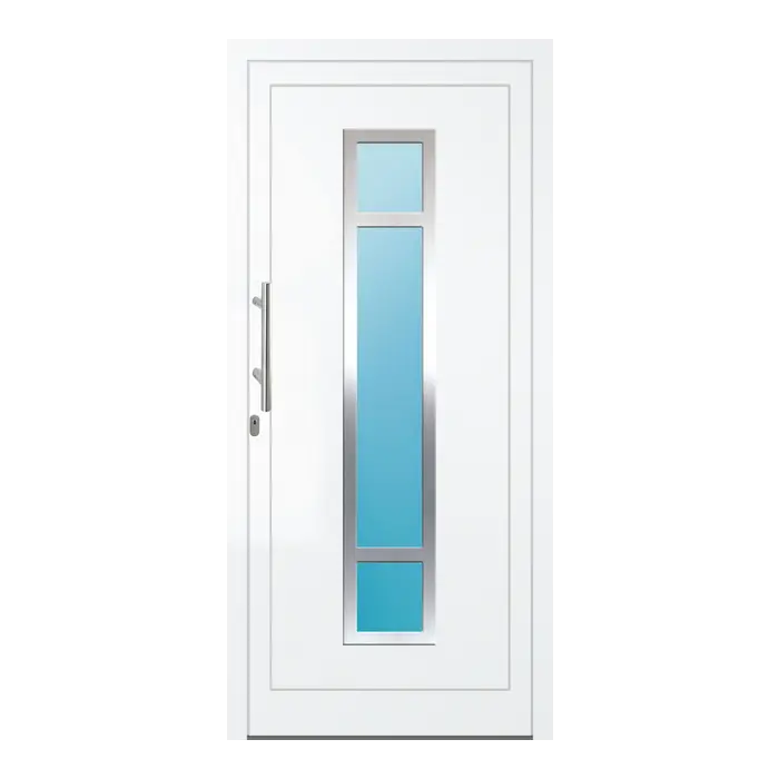 Haustür Aluminium 100x215 cm Prezo Top 01 Verkehrsweiß RAL 9016