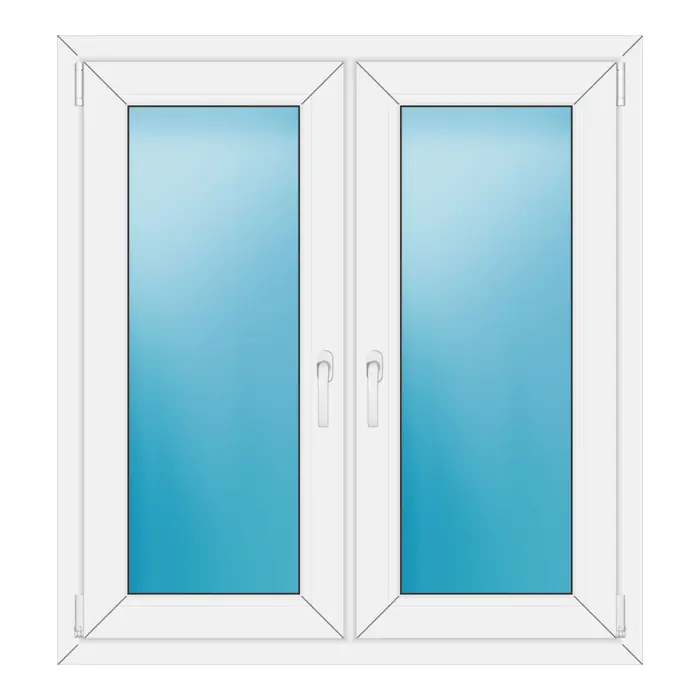 Zweiflügeliges Kunststofffenster 106x114 cm Weiß