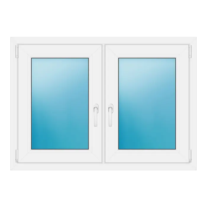 Zweiflügeliges Kunststofffenster 114x81,5 cm Weiß