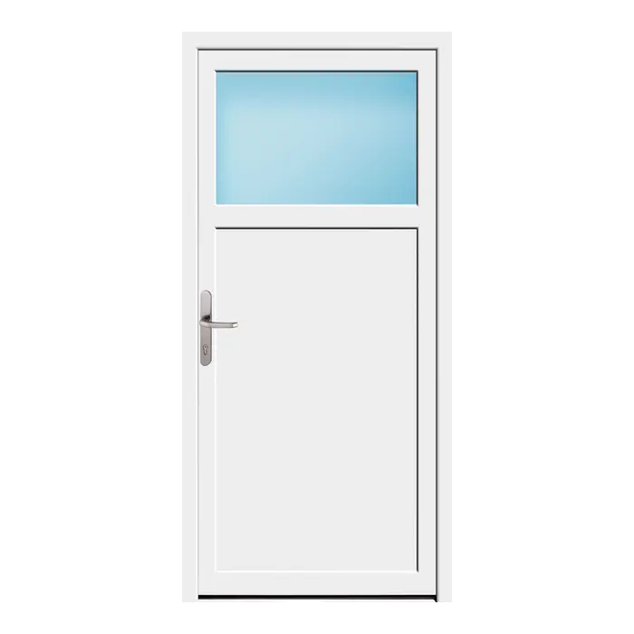 Nebeneingangstür 85x180 cm 1/3 Glas Weiß